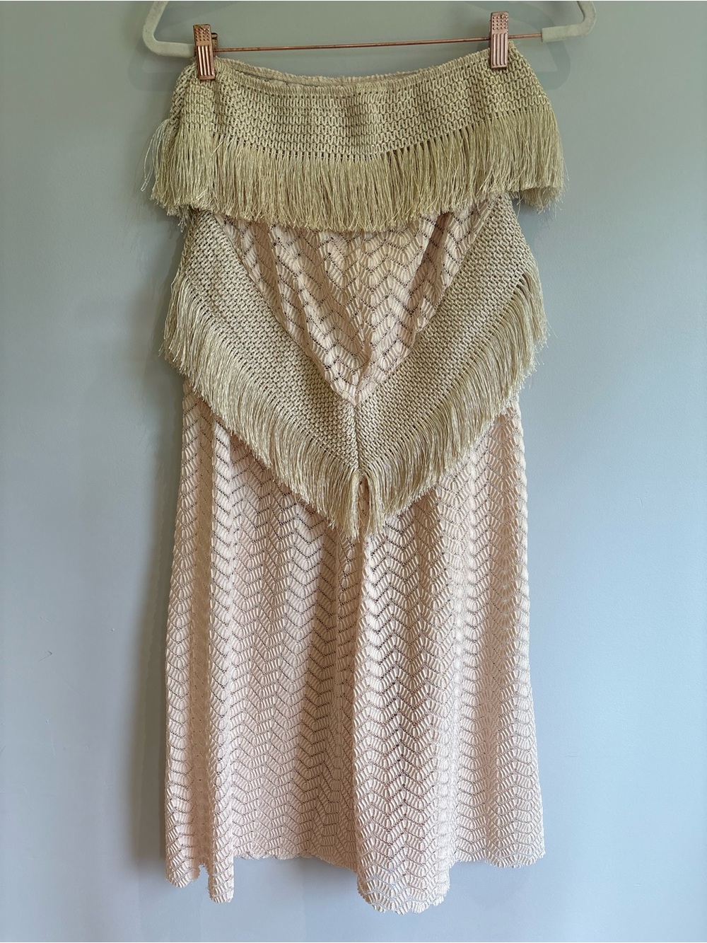 Ibiza Boho Fringe Crochet Midi Skirt